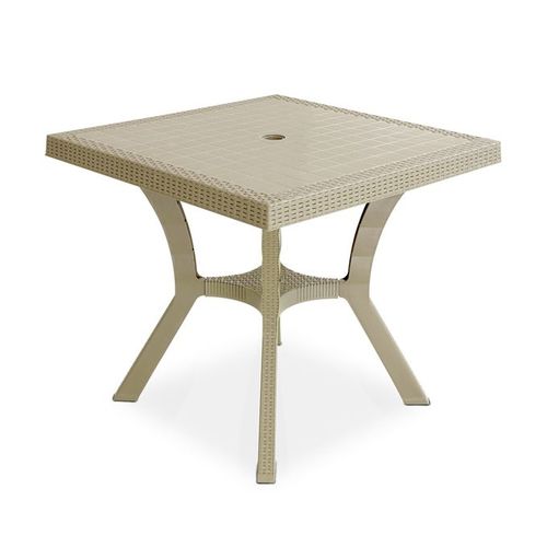 Sotufab Table Plastique Chopin - Carrée - Rotin - Grége image 0