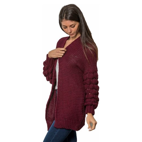 gilet laine bordeaux femme