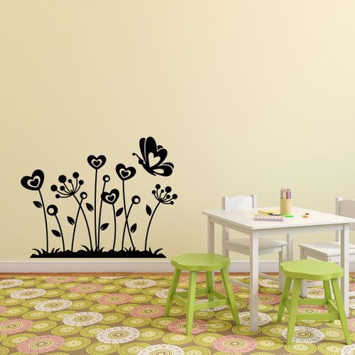 artzy Sticker Mural Chambre D'Enfant Jardin - 57*31 - Noir à prix pas cher