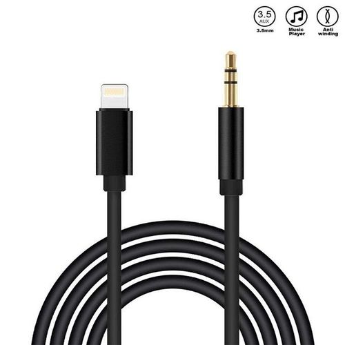 Câble Audio Auxiliaire Voiture pour iPhone 12,Auxiliaire Voiture Jack 3,5mm  Stéréo Mâle Compatible iPhone