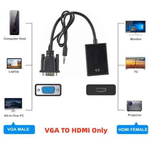 Polar Convertisseur VGA Vers HDMI Full HD 1080 P avec cable audio