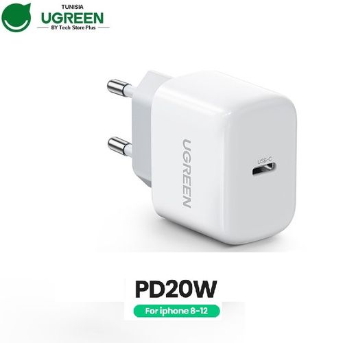 Ugreen Mini Chargeur Type-C Super Charge 20W pour iPhone 14/13/12 Pro Max à  prix pas cher