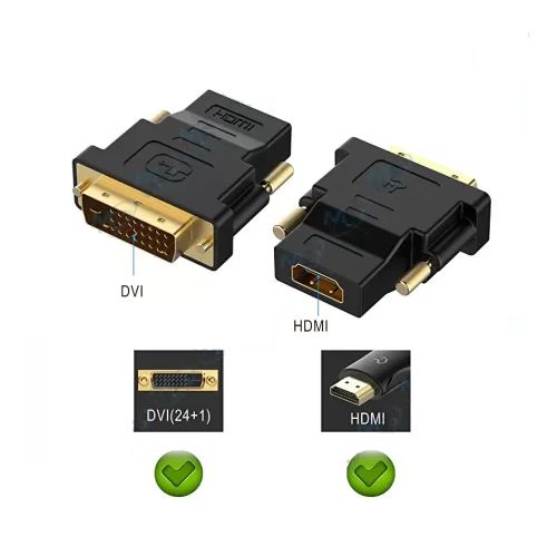 ADAPTATEUR HDMI FEMELLE VERS DVI 24+1 MÂLE - Noir - Elbootic