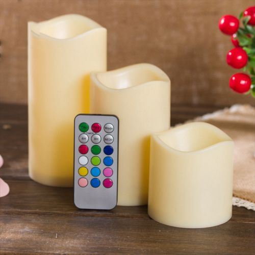 Sans Marque Lot De 3 Bougies LED Multicolore Changeant Avec Télécommande à  prix pas cher