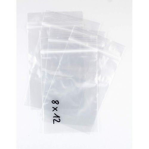 Sachet d'emballage transparent ZIP 5/100ème - 8 x 12 cm (Par 1000)