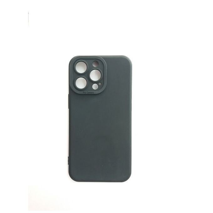 Coque silicone touch avec protection caméra noir pour IPhone 13 pro max