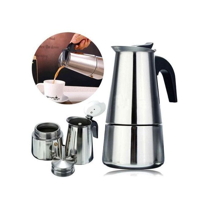 Baya Cafetière Italienne-Expresso-Inox-6 Tasses-350 ml à prix pas cher