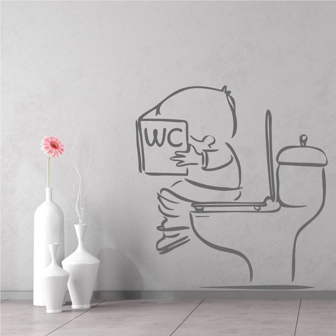 Stickers mural pour le cuvette des toilettes 