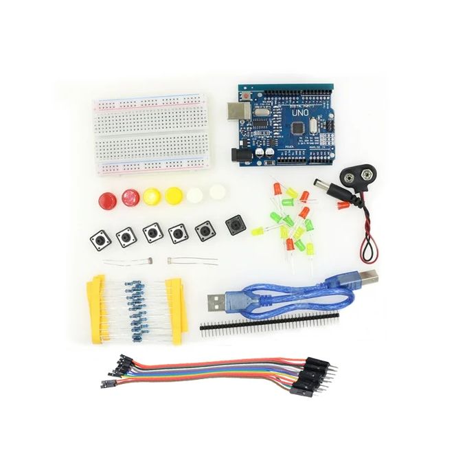 Kit de démarrage : planche à pain, fils de connexion, LED, résistances,  sans Arduino