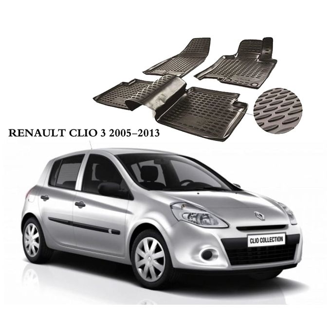 Tapis de sol - 3D - PVC - Noir - Renault clio 3 2005-2013 prix tunisie 