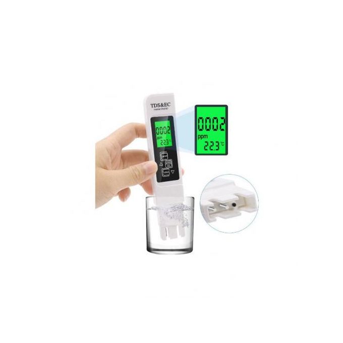 Compteur De Qualité De L'eau, Portable TDS/EC 0-4999ppm Testeur De Qualité  De L'eau Multifonction Pour La Maison Pour La Piscine 