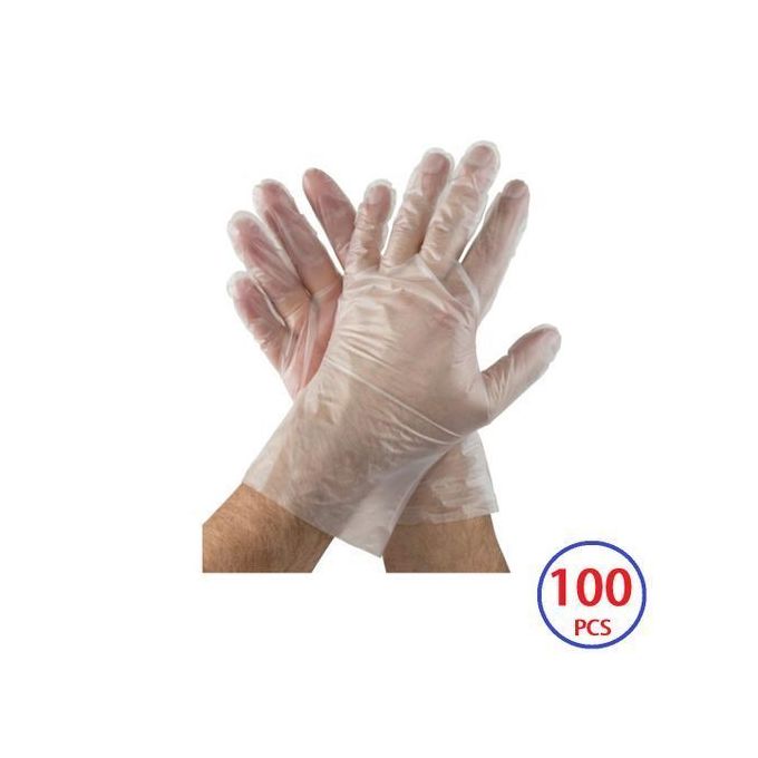 100 Pcs Gants Jetables en TPE, Ternel,Gants de Travail Sans