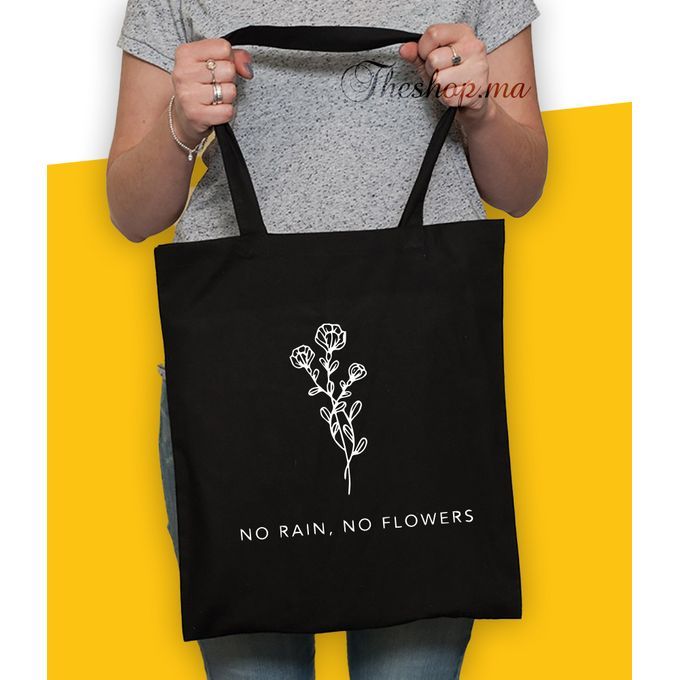 Zoom Fa Tote Bag - Noir - No Rain No Flowers image 0