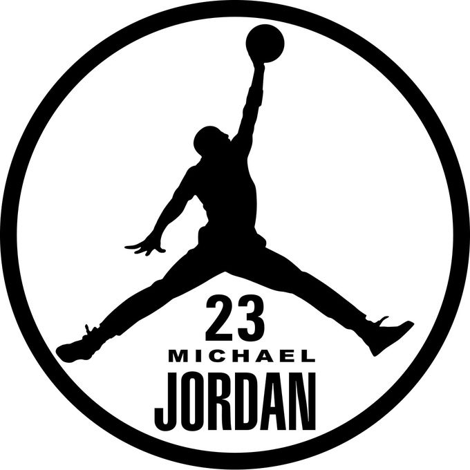 Slide  #1 artzy Sticker Silhouette Michael Jordan - 57*57 CM - NOIR