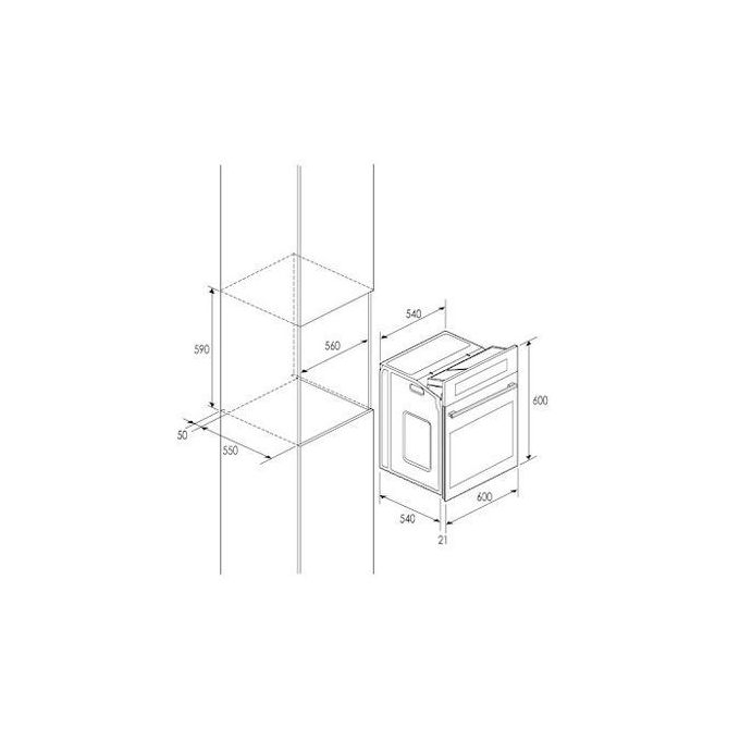 Focus Four encastrable à gaz - A - F.536X - 58L - Inox - Garantie