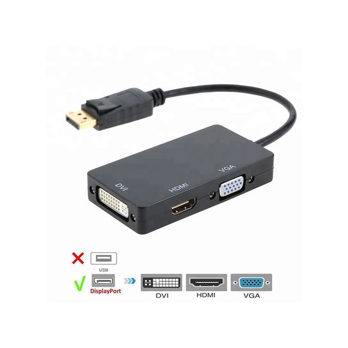 Sans Marque Câble Adaptateur Display Port Mâle vers HDMI Femelle