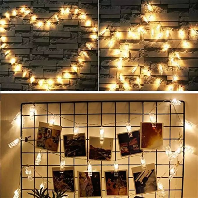 Guirlande Lumineuse Photo, Chambre Guirlande Lumineuse 3m 20 Led Photo  Guirlande Lumineuse Alimente Par Pile Photo Murale Avec 20 Clips Photo  Dcoratio