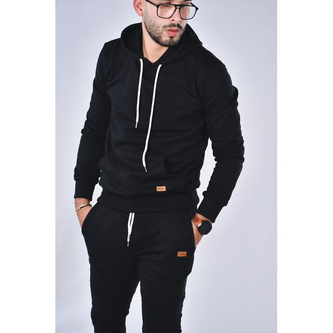 Generic Ensemble jogging homme sweat à capuche-Noir à prix pas