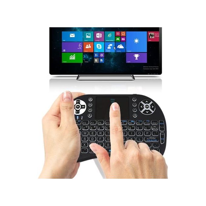 Generic Mini Clavier Sans Fil AZERTY Bluetooth Avec Touchpad Souris sans fil  à Distance Pour Android Smart TV Box Ps3 Xbox 360 - NOIR à prix pas cher