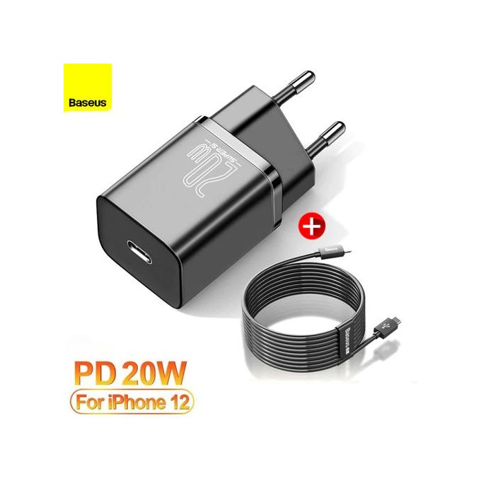 Baseus Chargeur Rapide USB C PD 20W- Avec Câble Lightning