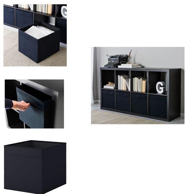 Sans Marque Pack 2 Cube de rangement uni - 28 x 28 x 20 cm - Noir à prix  pas cher