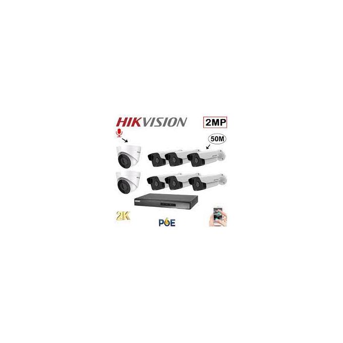 Hikvision Pack 8 Caméra Surveillance IP POE - 2MP - 50M/30M + Micro + NVR 8 - 2K UP TO 4MP image 0