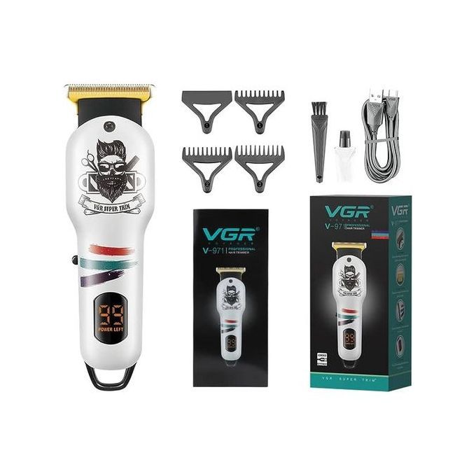 VGR Kit de tondeuse à barbe sans fil à affichage numérique rechargeable professionnel image 0