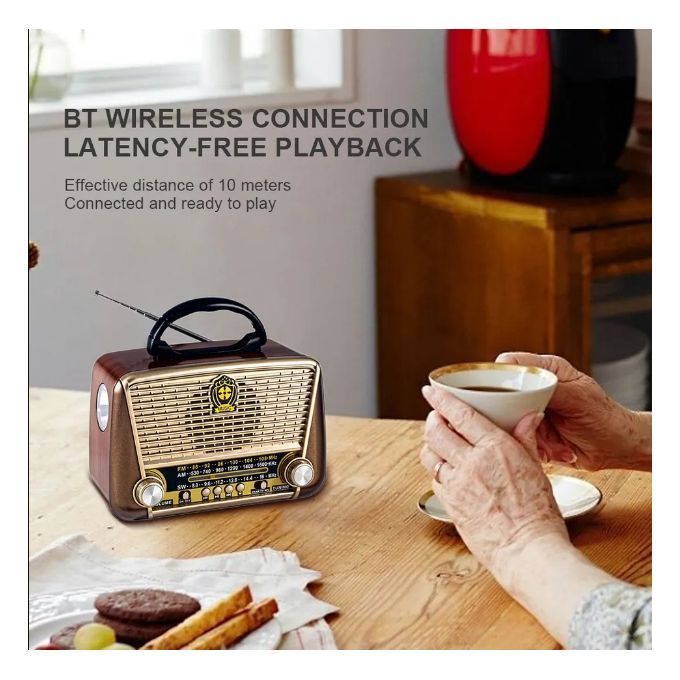Slide  #1 Radio style antique vintage - Avec speaker Bluetooth