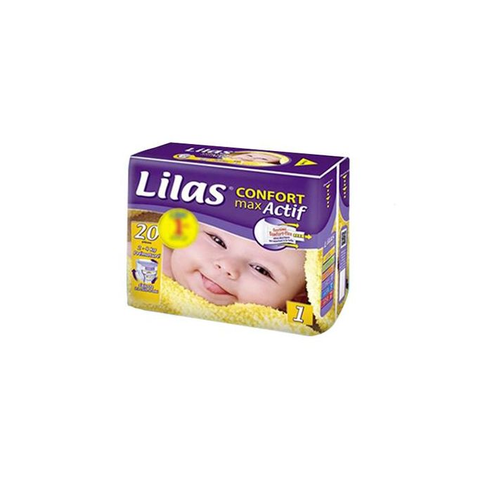 Lilas Couches Confort Max Actif 1 Age 20pcs à prix pas cher