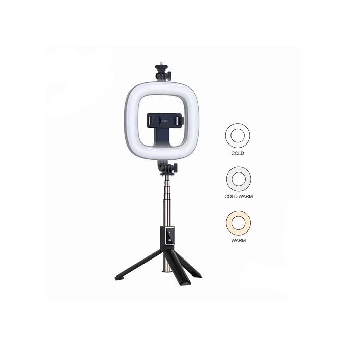 Generic Ring Light 26cm + Trepied Noir Tripod Avec Support Téléphone 3  Modes de Lumiere à prix pas cher