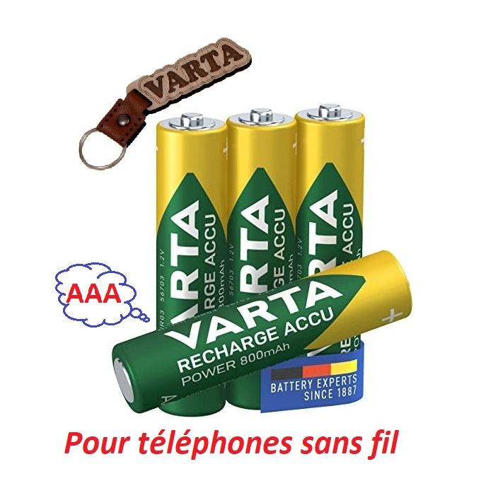 VARTA 4 piles rechargeable AAA pour Téléphone Sans Fil +Cadeau-Its image 0