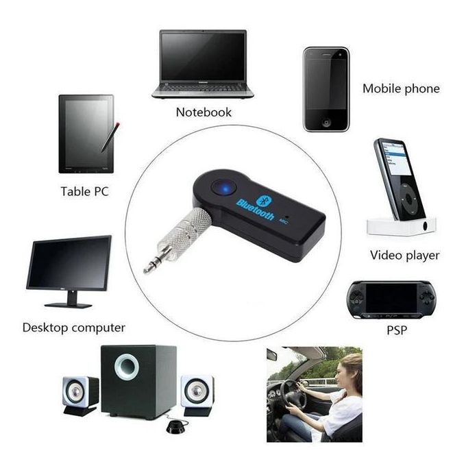 Generic Adaptateur JACK - émetteur Bluetooth pour Voiture - Fiche Jack &  Microphone - supports Bluetooth voiture prix tunisie 