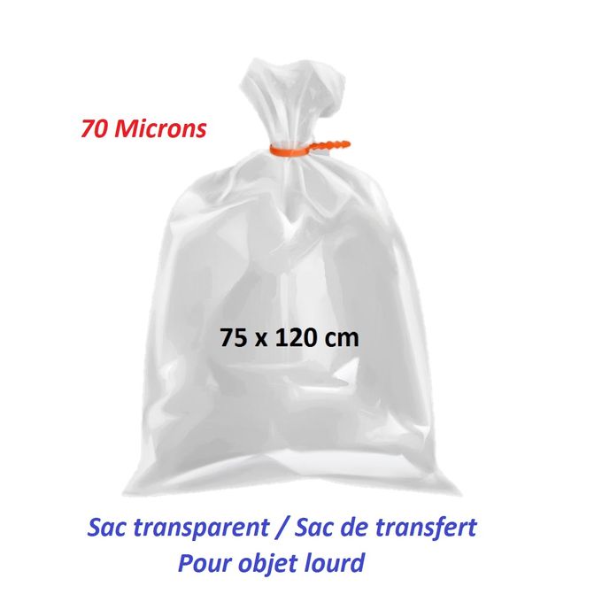 Emballage Services 10 Sacs transparent pour objet lourd 75x120cm - (colis /carton/plastique/scotch/fragile) à prix pas cher