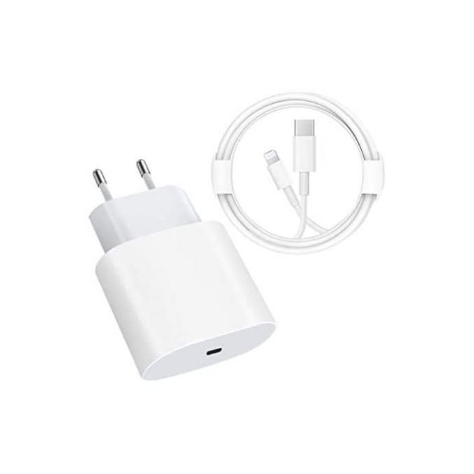 Chargeur rapide compatible avec iPhone PD 20W USB-C + Câble USB-C vers Lightning image 0