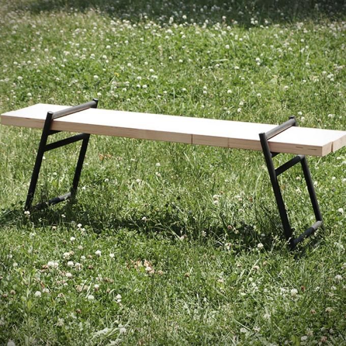 Slide  #1 METABOIS 2 pièces Pieds de table de camping - Acier Noir - L x H(34 x 45)cm