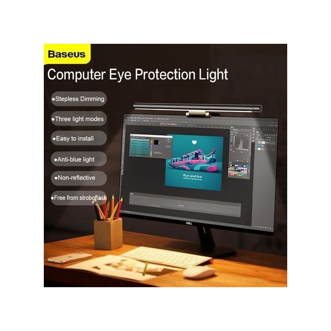 Baseus Barre d'écran pour Ordinateur 5W - Screen Bar avec 3 niveaux de  couleur à prix pas cher
