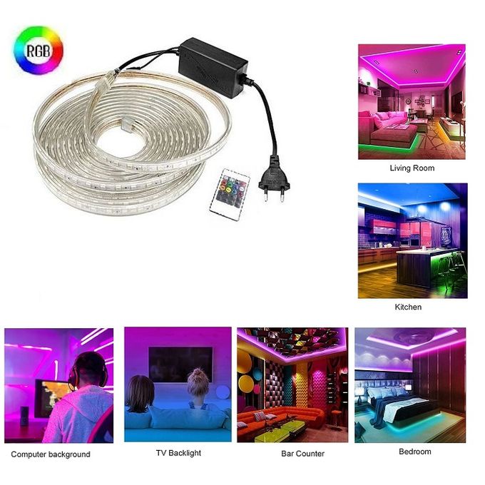 Fm Rouleau ruban led Rgb - 10m - Avec transfo et commande à prix