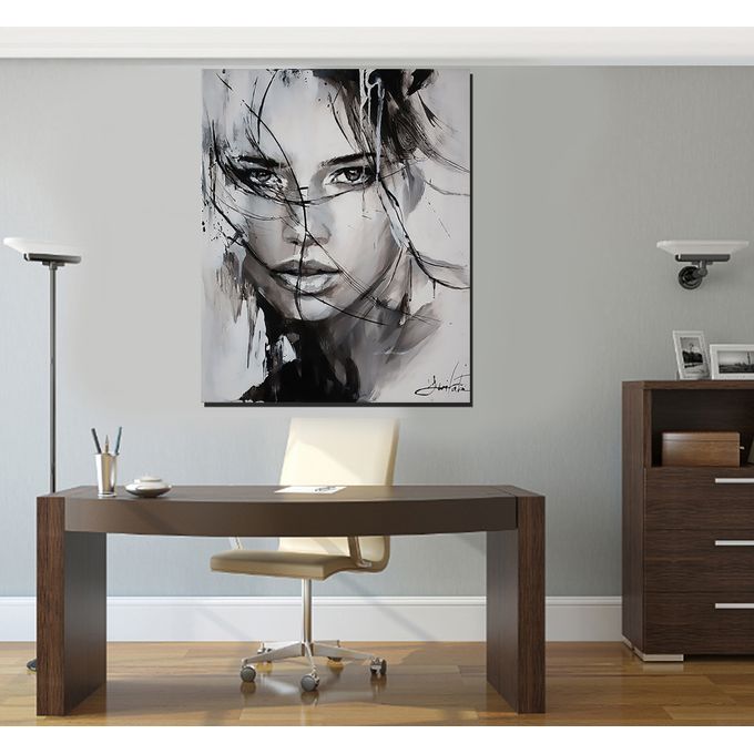 Slide  #2 Art Gallerie Tableau décoratif noir & blanc- au féminin - 100 x 80 cm