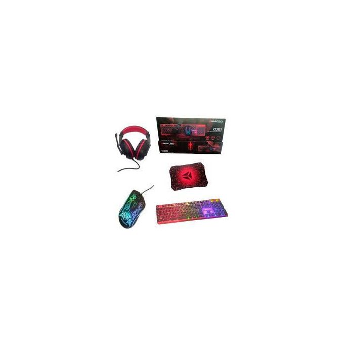 Macro Pack gamer - Clavier -Souris -Tapis -Microcasque-G301 image 0