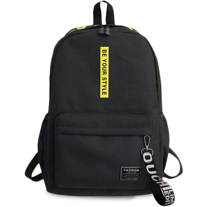 Sac à Dos Scolaire & camping - حجم صغير - Noir avec jaune - Fashion image 0