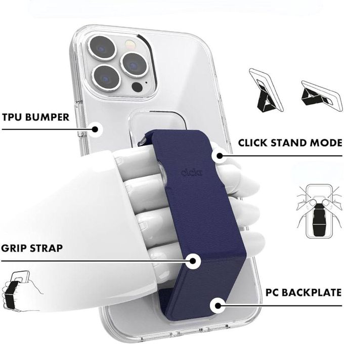 Slide  #2 Ipefet coque pour iphone 15 avec support- Étui transparente avec Sangle de préhension-case ultra fin