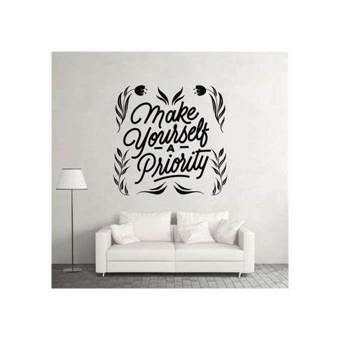 artzy Autocollant Vinyl Stickers Muraux Citations Maison - Yourself - Noir  à prix pas cher