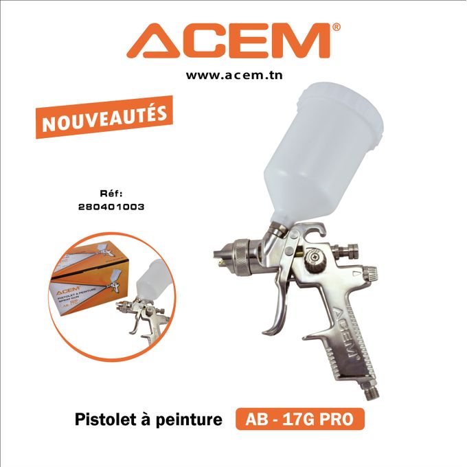 Acem Pistolet de peinture PRO AB-17G 1.8 mm prix tunisie 