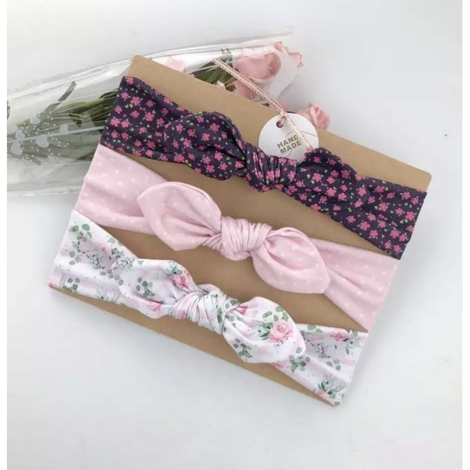 Bandeau bébé fille papillons rose