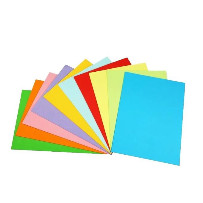 Paquet de 100 feuilles de carton couleur, 340 grammes, format : 29