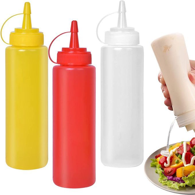 Bouteille Plastique 400 ml ( Lot de 3 ) Pour Sauce Frites Kebab Mayonnaise  Moutarde Ketchup Sans BPA Bidon Décoration Gâteaux - Cdiscount Maison