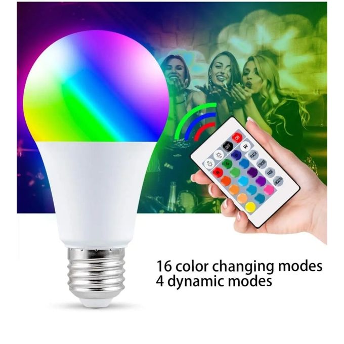 Lampe LED - RGB - Avec commande - 220v - E27