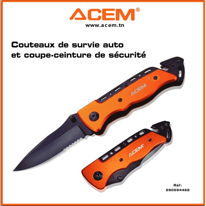 Couteau de survie pliable à lame 8,5 cm - Matériels de camping et randonnée  - Achat & prix