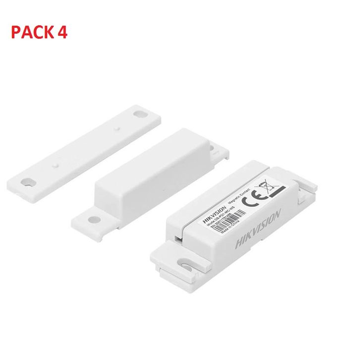 Hikvision pack de 4 Détecteur d'ouverture - Contact alarme Magnétique - Plastique image 0