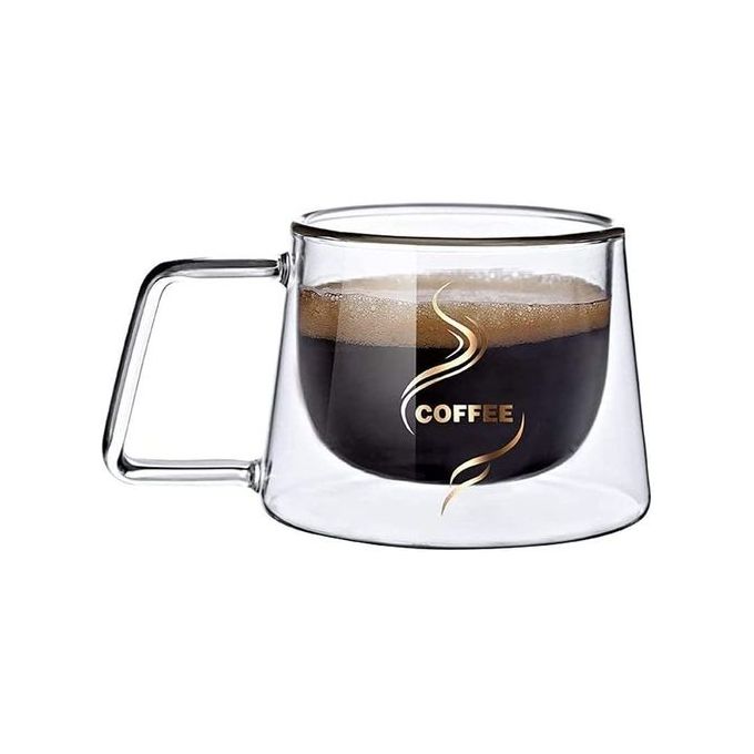 latte 150 ml cappuccino tasses en verre à double paroi pour expresso Lot de 2 tasses à café en verre à double paroi avec poignée 